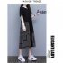 Women Plus Size Dress Elegant Short Sleeves Round Neck Midi Skirt Loose Casual Stylish Printing Dress 2308  2XL