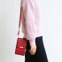 Women Pu Wallet Multifunctional Mini Mobile Phone Bag Messenger Bag wine red