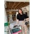 Women Puff Short Sleeve Knitted Tops Classic Round Neck Pullover Shirt Loose Casual Solid Color Knitwear beige apricot One size fits all
