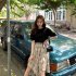 Women Puff Short Sleeve Knitted Tops Classic Round Neck Pullover Shirt Loose Casual Solid Color Knitwear beige apricot One size fits all