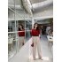 Women Puff Short Sleeve Knitted Tops Classic Round Neck Pullover Shirt Loose Casual Solid Color Knitwear red One size fits all