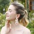 Women Rabbit Hand woven Beaded Earrings Bohemian Ethnic Style Easter Earrings Jewelry Accessories For Gifts E69065 white