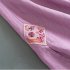 Women Retro Embroidery Wide leg Pants Cotton Linen High Waist Solid Color Slit Casual Large Size Trousers pink M