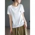 Women Round Neck Short Sleeves T shirt Cute Embroidered Bunny Casual Tops Simple Solid Color Loose Blouse coffee color 3XL