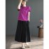Women Round Neck Short Sleeves T shirt Cute Embroidered Bunny Casual Tops Simple Solid Color Loose Blouse coffee color 3XL