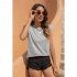 Women Round Neck Tank Tops Elegant Simple Solid Color Pullover Tops Casual Sleeveless T shirt White S