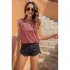 Women Round Neck Tank Tops Elegant Simple Solid Color Pullover Tops Casual Sleeveless T shirt White S