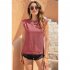 Women Round Neck Tank Tops Elegant Simple Solid Color Pullover Tops Casual Sleeveless T shirt black 2XL