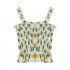 Women Ruffled Tank Top Summer Sweet Floral Printing Slim Fit Vest Trendy Casual Backless Sleeveless Tops Red flowers One size fits all