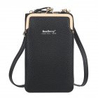 Women Satchel Crossbody Bag Mini PU Leather Shoulder Messenger Bag for Girls Phone Purse black
