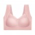 Women Seamless Bra Unpadded Full Cup Adjustable Straps Sports Vest Style Underwear pink XXL