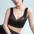 Women Seamless Bra Unpadded Full Cup Adjustable Straps Sports Vest Style Underwear black L