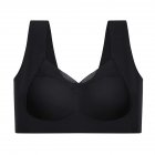 Women Seamless Bra Unpadded Full Cup Adjustable Straps Sports Vest Style Underwear black XL
