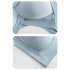 Women Seamless Bra Unpadded Full Cup Adjustable Straps Sports Vest Style Underwear light blue L