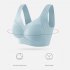 Women Seamless Bra Unpadded Full Cup Adjustable Straps Sports Vest Style Underwear gray blue XXL