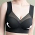 Women Seamless Bra Unpadded Full Cup Adjustable Straps Sports Vest Style Underwear gray blue XXL