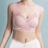 Women Seamless Bra Unpadded Full Cup Adjustable Straps Sports Vest Style Underwear gray blue XXL
