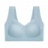 Women Seamless Bra Unpadded Full Cup Adjustable Straps Sports Vest Style Underwear gray blue XXL