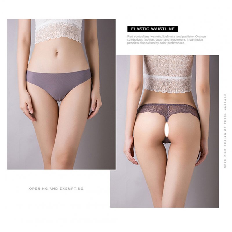 Wholesale Women Seamless G-string Ice Silk Low Waist Sports Fitness Underwear  Briefs Panties light grey From China