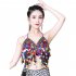 Women Sequin Tassel Bra Tops Strappy Halter Backless Belly Dance Crop Top Party Dance Costume Vest black One size