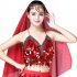 Women Sequin Tassel Bra Tops Strappy Halter Backless Belly Dance Crop Top Party Dance Costume Vest black One size