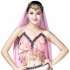 Women Sequin Tassel Bra Tops Strappy Halter Backless Belly Dance Crop Top Party Dance Costume Vest black One size