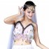 Women Sequin Tassel Bra Tops Strappy Halter Backless Belly Dance Crop Top Party Dance Costume Vest black One size