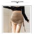 Women Sexy Bodycon Short Skirt Fashion Solid Color Drawstring Pleated A line Skirt For Dancing Fitness Khaki S
