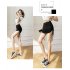 Women Sexy Bodycon Short Skirt Fashion Solid Color Drawstring Pleated A line Skirt For Dancing Fitness Khaki XL