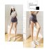 Women Sexy Bodycon Short Skirt Fashion Solid Color Drawstring Pleated A line Skirt For Dancing Fitness dark gray M