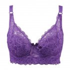 Women Sexy Lace Breathable Comfortable Large Cup Thin Bra purple_80D/36D