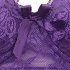 Women Sexy Lace Breathable Comfortable Large Cup Thin Bra purple 80D 36D