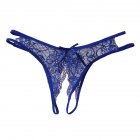 Women Sexy Lace Open Crotch Briefs Ladies Low Waist G-String Sex Game Pantie sapphire_One size