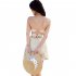 Women Sexy Lace Swimsuit Summer Thin Slim Fit Elegant Solid Color Swimwear Conservative Belly Covering Swimsuit 8219 white one size