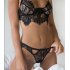 Women Sexy Lace Underwear Set Seductive Bra   T back Pajamas Gift Sex Toy black XXL