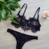 Women Sexy Lace Underwear Set Seductive Bra   T back Pajamas Gift Sex Toy black XXL