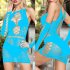 Women Sexy Lingerie Lace Erotic Mesh Body stocking Hollow Fishnet Stockings Backless Costume Light blue Free size