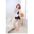 Women Sexy Lingerie Maid Uniform Costumes Role Play Sexy Underwear Lovely Female White Lace Erotic Costume One size C