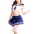 Women Sexy Lingerie School Uniform Adult Charming Short Backless Tops Short Skirt Cosplay Outfit blue one size