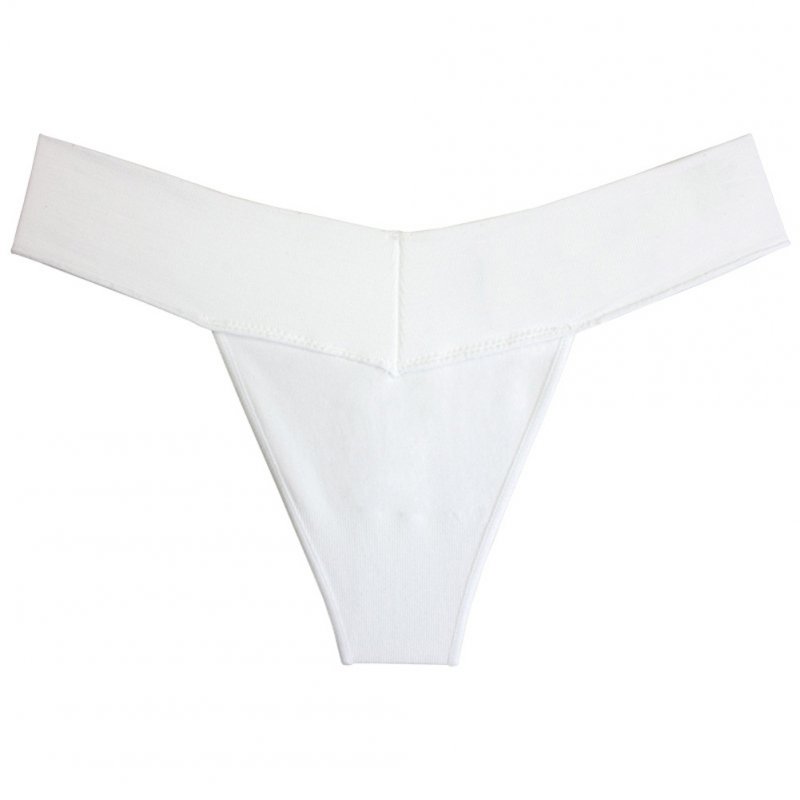 Women Sexy Mid Waist String Sport Panties Cotton Underwear Fashion Thong Seamless Lingerie Underwear white_L