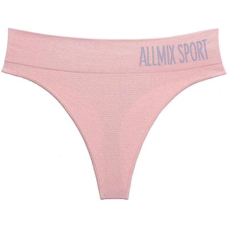 Women Sexy Mid Waist String Sport Panties Cotton Underwear Women Fashion Thong Seamless Lingerie Tanga Underwear Pink_L