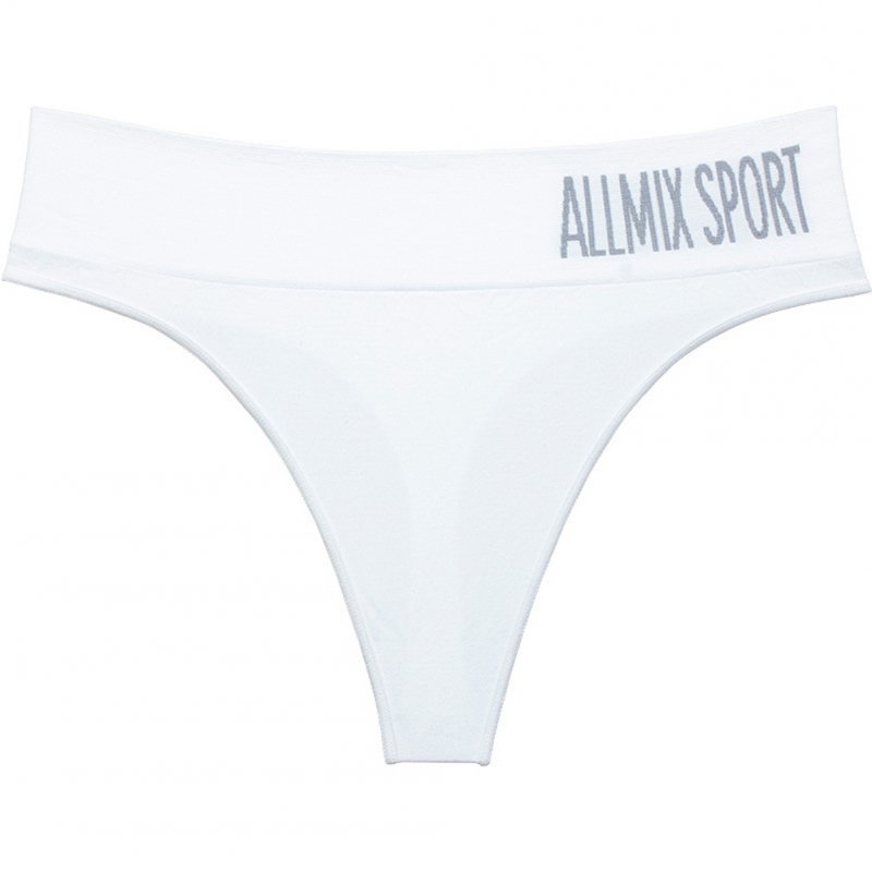 Women Sexy Mid Waist String Sport Panties Cotton Underwear Women Fashion Thong Seamless Lingerie Tanga Underwear white_M