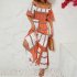 Women Sexy Off shoulder Dress Elegant Striped Large Swing Long Skirt High Waist Ruffles Dress For Beach green stripes S