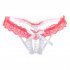 Women Sexy Panties G string Hollow Underwear Thongs Female Lingerie Pearl Lace Panty red One size