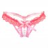 Women Sexy Panties G string Hollow Underwear Thongs Female Lingerie Pearl Lace Panty red One size