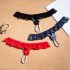 Women Sexy Panties Pearl Beaded Low Waist Erotic Thong Lingerie Breathable Solid Color Lace Rose Underwear For Gifts red One size