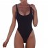 Women Sexy Slim Sling Solid Color One Piece Bikini