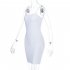 Women Sexy Sling Dress Fashion Slim Fit Backless Bodycon Mid skirt Simple Solid Color Pullover Dress For Party 1 L
