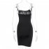 Women Sexy Sling Dress Fashion Slim Fit Backless Bodycon Mid skirt Simple Solid Color Pullover Dress For Party 1 L