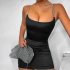 Women Sexy Sling Dress Fashion Slim Fit Backless Bodycon Mid skirt Simple Solid Color Pullover Dress For Party 1 L